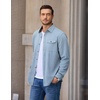 image:imageCOOFANDY Mens Button Down Shirt Jacket Long Sleeve Flannel Shirts  Shacket Overshirt Soft Brushed Fabric With Flap Pocket Casual Outdoor WorkLight Blue Heather