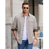 image:imageCOOFANDY Mens Button Down Shirt Jacket Long Sleeve Flannel Shirts  Shacket Overshirt Soft Brushed Fabric With Flap Pocket Casual Outdoor WorkLight Gray