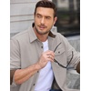 image:imageCOOFANDY Mens Button Down Shirt Jacket Long Sleeve Flannel Shirts  Shacket Overshirt Soft Brushed Fabric With Flap Pocket Casual Outdoor WorkLight Gray