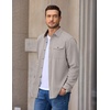 image:imageCOOFANDY Mens Button Down Shirt Jacket Long Sleeve Flannel Shirts  Shacket Overshirt Soft Brushed Fabric With Flap Pocket Casual Outdoor WorkLight Gray