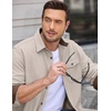 image:imageCOOFANDY Mens Button Down Shirt Jacket Long Sleeve Flannel Shirts  Shacket Overshirt Soft Brushed Fabric With Flap Pocket Casual Outdoor WorkMoon Gray