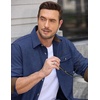 image:imageCOOFANDY Mens Button Down Shirt Jacket Long Sleeve Flannel Shirts  Shacket Overshirt Soft Brushed Fabric With Flap Pocket Casual Outdoor WorkNavy Blue Heather