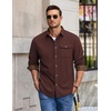 image:imageCOOFANDY Mens Button Down Shirt Jacket Long Sleeve Flannel Shirts  Shacket Overshirt Soft Brushed Fabric With Flap Pocket Casual Outdoor WorkWine Red