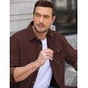 image:imageCOOFANDY Mens Button Down Shirt Jacket Long Sleeve Flannel Shirts  Shacket Overshirt Soft Brushed Fabric With Flap Pocket Casual Outdoor WorkWine Red