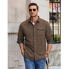 image:imageCOOFANDY Mens Button Down Shirt Jacket Long Sleeve Flannel ShirtsBrown