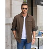 image:imageCOOFANDY Mens Button Down Shirt Jacket Long Sleeve Flannel ShirtsBrown
