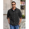 image:imageCOOFANDY Mens Button Down Shirt Jacket Long Sleeve Flannel ShirtsDark Gray Heather