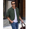 image:imageCOOFANDY Mens Button Down Shirt Jacket Long Sleeve Flannel ShirtsLake Green