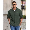 image:imageCOOFANDY Mens Button Down Shirt Jacket Long Sleeve Flannel ShirtsLake Green