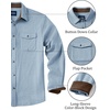 image:imageCOOFANDY Mens Button Down Shirt Jacket Long Sleeve Flannel ShirtsLight Blue Heather