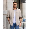 image:imageCOOFANDY Mens Button Down Shirt Jacket Long Sleeve Flannel ShirtsMoon Gray