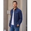 image:imageCOOFANDY Mens Button Down Shirt Jacket Long Sleeve Flannel ShirtsNavy Blue Heather