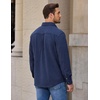 image:imageCOOFANDY Mens Button Down Shirt Jacket Long Sleeve Flannel ShirtsNavy Blue Heather