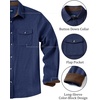 image:imageCOOFANDY Mens Button Down Shirt Jacket Long Sleeve Flannel ShirtsNavy Blue Heather
