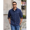 image:imageCOOFANDY Mens Button Down Shirt Jacket Long Sleeve Flannel ShirtsNavy Blue Heather