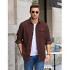 image:imageCOOFANDY Mens Button Down Shirt Jacket Long Sleeve Flannel ShirtsWine Red