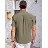 image:imageCOOFANDY Mens Casual Button Down Shirts Short Sleeve Summer Beach Vacation Untucked Dress Shirts with PocketArmy Green