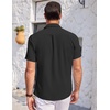 image:imageCOOFANDY Mens Casual Button Down Shirts Short Sleeve Summer Beach Vacation Untucked Dress Shirts with PocketBlack