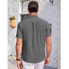 image:imageCOOFANDY Mens Casual Button Down Shirts Short Sleeve Summer Beach Vacation Untucked Dress Shirts with PocketDark Gray
