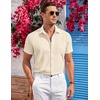 image:imageCOOFANDY Mens Casual Button Down Shirts Short Sleeve Summer Beach Vacation Untucked Dress Shirts with PocketKhaki
