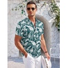 image:imageCOOFANDY Mens Casual Button Down Shirts Short Sleeve Summer Beach Vacation Untucked Dress Shirts with PocketLeafdeep Green
