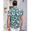 image:imageCOOFANDY Mens Casual Button Down Shirts Short Sleeve Summer Beach Vacation Untucked Dress Shirts with PocketLeafdeep Green