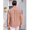 image:imageCOOFANDY Mens Casual Button Down Shirts Short Sleeve Summer Beach Vacation Untucked Dress Shirts with PocketPink