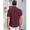 image:imageCOOFANDY Mens Casual Button Down Shirts Short Sleeve Summer Beach Vacation Untucked Dress Shirts with PocketRed
