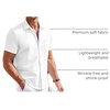 image:imageCOOFANDY Mens Casual Button Down Shirts Short Sleeve Summer Beach Vacation Untucked Dress Shirts with PocketWhite