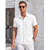 image:imageCOOFANDY Mens Casual Button Down Shirts Short Sleeve Summer Beach Vacation Untucked Dress Shirts with PocketWhite