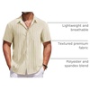 image:imageCOOFANDY Mens Casual Button Down Shirts Short Sleeve Textured Shirt Summer Beach Shirts for MenBeige