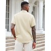image:imageCOOFANDY Mens Casual Button Down Shirts Short Sleeve Textured Shirt Summer Beach Shirts for MenBeige