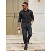 image:imageCOOFANDY Mens Casual Button Down Work Shirts Untucked Long Sleeve Woven Shirt with PocketsBlack