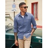 image:imageCOOFANDY Mens Casual Button Down Work Shirts Untucked Long Sleeve Woven Shirt with PocketsBlue