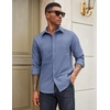 image:imageCOOFANDY Mens Casual Button Down Work Shirts Untucked Long Sleeve Woven Shirt with PocketsBlue