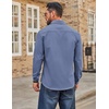 image:imageCOOFANDY Mens Casual Button Down Work Shirts Untucked Long Sleeve Woven Shirt with PocketsBlue