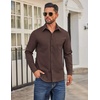 image:imageCOOFANDY Mens Casual Button Down Work Shirts Untucked Long Sleeve Woven Shirt with PocketsBrown