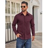 image:imageCOOFANDY Mens Casual Button Down Work Shirts Untucked Long Sleeve Woven Shirt with PocketsBurgundy