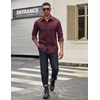 image:imageCOOFANDY Mens Casual Button Down Work Shirts Untucked Long Sleeve Woven Shirt with PocketsBurgundy
