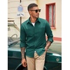 image:imageCOOFANDY Mens Casual Button Down Work Shirts Untucked Long Sleeve Woven Shirt with PocketsGreen