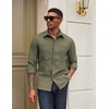 image:imageCOOFANDY Mens Casual Button Down Work Shirts Untucked Long Sleeve Woven Shirt with PocketsOlive Green