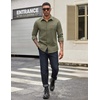image:imageCOOFANDY Mens Casual Button Down Work Shirts Untucked Long Sleeve Woven Shirt with PocketsOlive Green