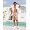 image:imageCOOFANDY Mens Casual Cotton Linen Shorts Elastic Waist Drawstring Shorts Summer Beach VacationLight Khaki