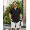 image:imageCOOFANDY Mens Casual Shirts Short Sleeve Button Down Shirt Wrinkle Free Summer ShirtBlack