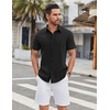 image:imageCOOFANDY Mens Casual Shirts Short Sleeve Button Down Shirt Wrinkle Free Summer ShirtBlack