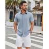 image:imageCOOFANDY Mens Casual Shirts Short Sleeve Button Down Shirt Wrinkle Free Summer ShirtLight Blue