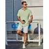 image:imageCOOFANDY Mens Casual Shirts Short Sleeve Button Down Shirt Wrinkle Free Summer ShirtLight Green