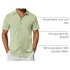 image:imageCOOFANDY Mens Casual Shirts Short Sleeve Button Down Shirt Wrinkle Free Summer ShirtLight Green