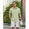 image:imageCOOFANDY Mens Casual Shirts Short Sleeve Button Down Shirt Wrinkle Free Summer ShirtLight Green