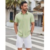 image:imageCOOFANDY Mens Casual Shirts Short Sleeve Button Down Shirt Wrinkle Free Summer ShirtLight Green